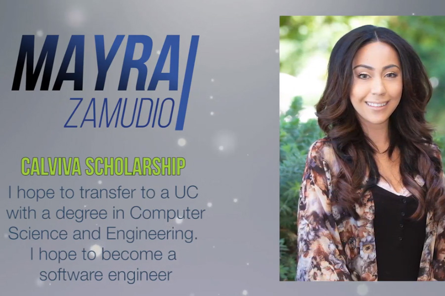 Second slide - Mayra Zamudio awarded CalViva Scholarship