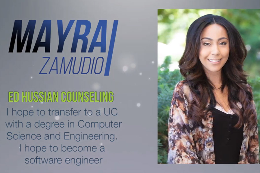 First slide - Mayra Zamudio awarded Ed Hussian Counseling Scholarship