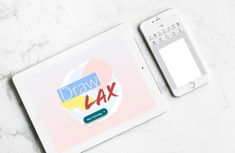 Tablet and mobile view of drawlax app
