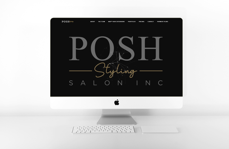 Desktop view of Posh Styling Salon inc. website